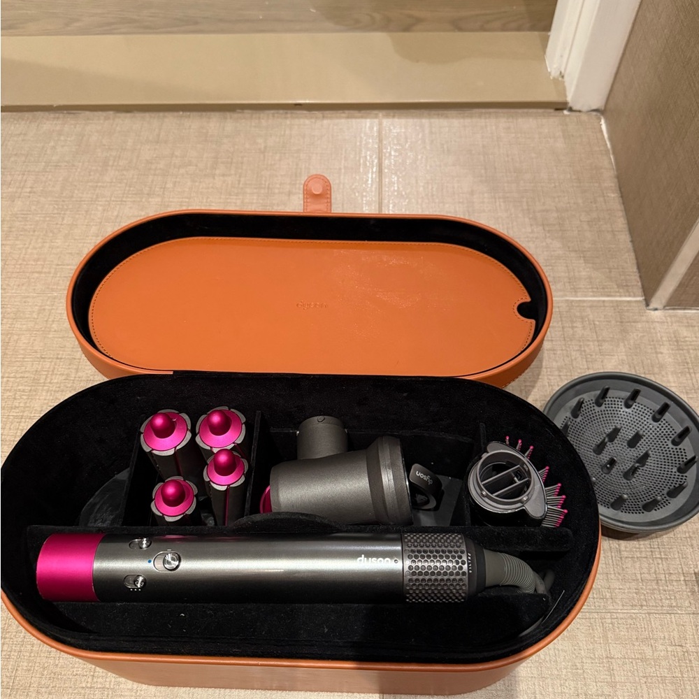 Dyson Airwrap Hair Styling Set with Fuchsia and Silver